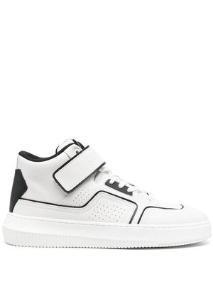 Calvin Klein embossed-logo detail high-top sneakers - White