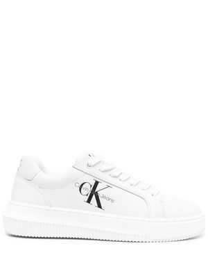 Calvin Klein embossed logo low-top sneakers - White