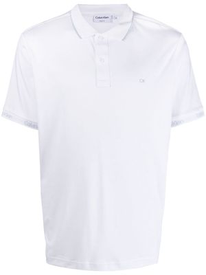 Calvin Klein embroidered-logo short-sleeve polo shirt - White
