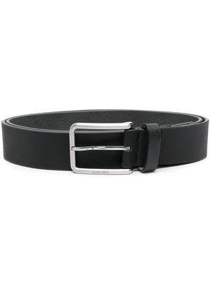 Calvin Klein engraved-logo leather belt - Black