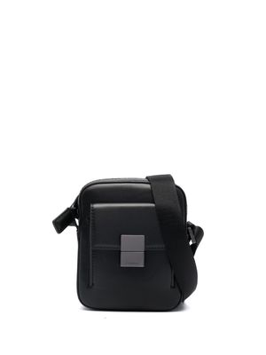Calvin Klein engraved-logo mini messenger bag - Black