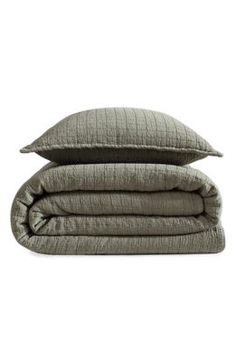 Calvin Klein Essential Washed Jacquard Coverlet in Green