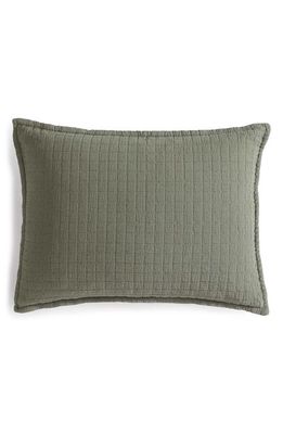 Calvin Klein Essential Washed Jacquard Pillow Sham in Green