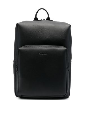 Calvin Klein faux-leather debossed-logo backpack - Black