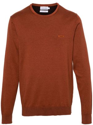 Calvin Klein fine-knit cotton-blend jumper - Orange