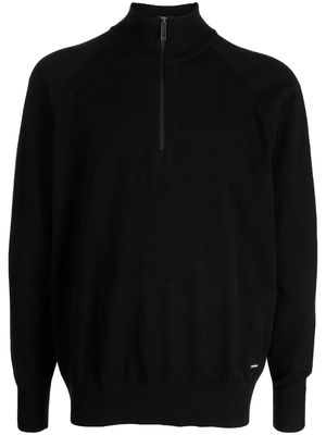 Calvin Klein fine-knit half-zip jumper - Black