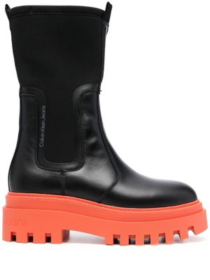 Calvin Klein flatform leather Chelsea boots - Black