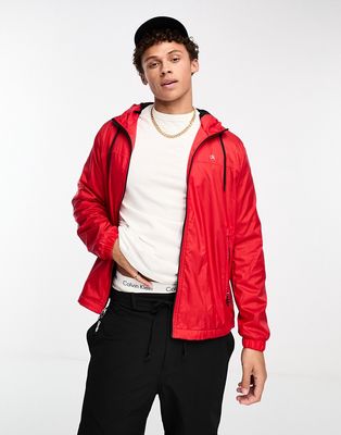 Calvin Klein fleece lined hooded windbreaker-Red