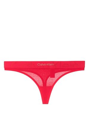 Calvin Klein glitter-logo thong - Red