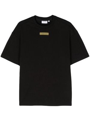 Calvin Klein grid logo cotton T-shirt - Black