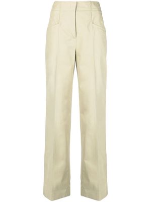 Calvin Klein high-waisted straight cotton trousers - Neutrals