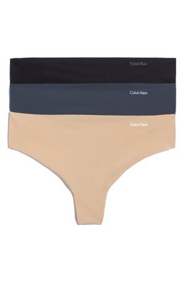 Calvin Klein Invisibles Thong in Black Multi