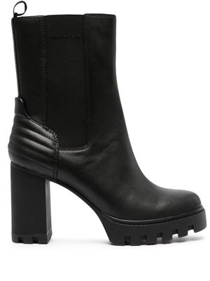 Calvin Klein Jeans 90mm quilted-panel leather platform boots - Black