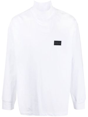 Calvin Klein Jeans badge logo roll-neck top - White
