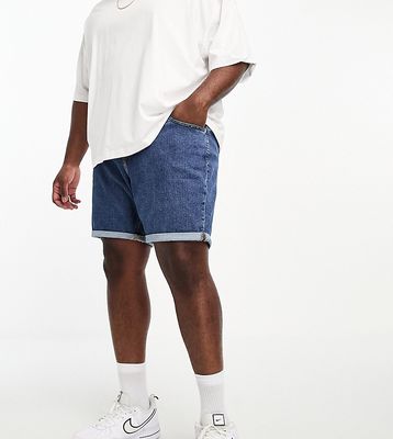 Calvin Klein Jeans Big & Tall regular denim shorts in dark wash blue