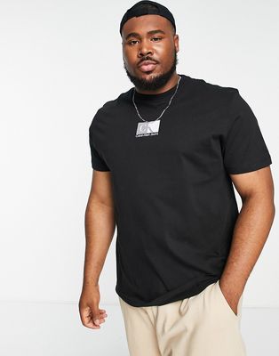 Calvin Klein Jeans Big & Tall small center box logo t-shirt in black