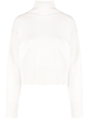 Calvin Klein Jeans bouclé-design drop shoulder jumper - White