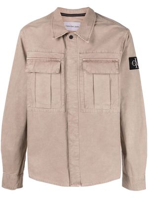 Calvin Klein Jeans cargo-pockets cotton overshirt - Neutrals