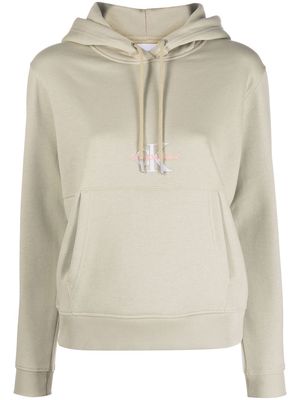 Calvin Klein Jeans chest-logo drawstring hoodie - Neutrals