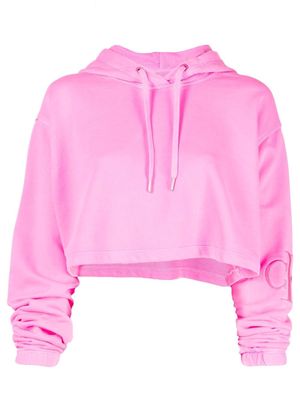 Calvin Klein Jeans cropped hooded sweatshirt - Pink