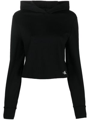 Calvin Klein Jeans cropped logo hoodie - Black