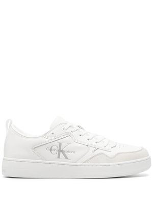 Calvin Klein Jeans debossed-logo leather trainers - White