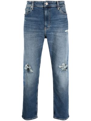 Calvin Klein Jeans distressed-effect straight-leg jeans - Blue