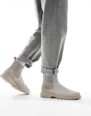 Calvin Klein Jeans Eva suede chelsea boots in gray-Neutral