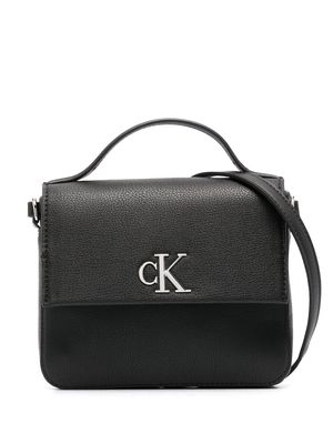 Calvin Klein Jeans faux-leather logo shoulder bag - Black
