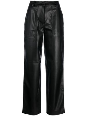 Calvin Klein Jeans faux-leather straight-leg trousers - Black