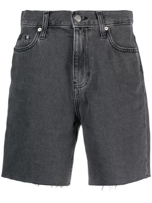 Calvin Klein Jeans frayed high-waist denim shorts - Black