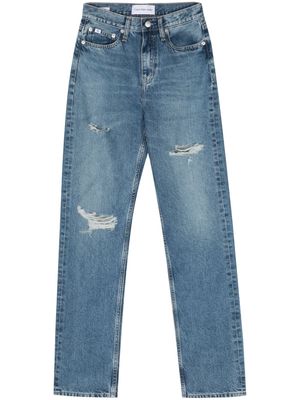 Calvin Klein Jeans high-rise straight cotton jeans - Blue