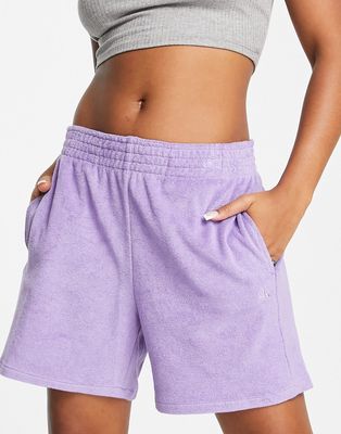 Calvin Klein Jeans high waist relaxed shorts in lilac - part of a set-Purple