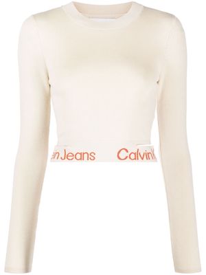 Calvin Klein Jeans intarsia-knit logo jumper - Neutrals