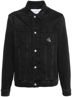 Calvin Klein Jeans logo-appliqué denim jacket - Black
