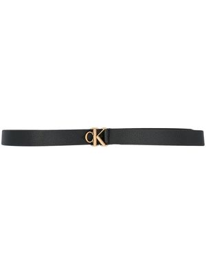 Calvin Klein Jeans logo-buckle leather belt - Black