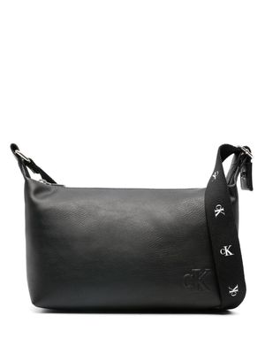 Calvin Klein Jeans logo-embossed faux-leather crossbody bag - Black