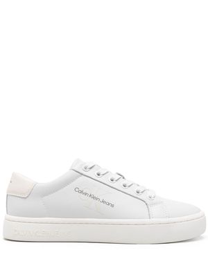 Calvin Klein Jeans logo-embossed leather sneakers - White