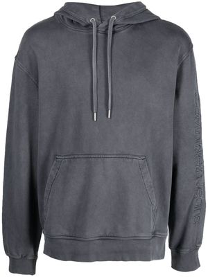 Calvin Klein Jeans logo-embroidered long-sleeve hoodie - Grey