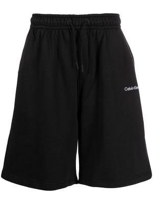 Calvin Klein Jeans logo-embroidered track shorts - Black