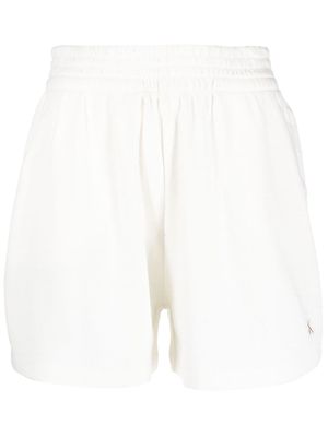 Calvin Klein Jeans logo-embroidered waffle shorts - White