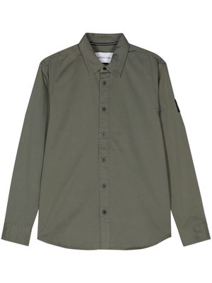 Calvin Klein Jeans logo-patch cotton shirt - Green