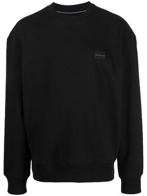 Calvin Klein Jeans logo-patch cotton sweatshirt - Black