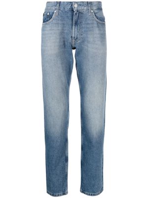 Calvin Klein Jeans logo-patch cotton tapered jeans - Blue