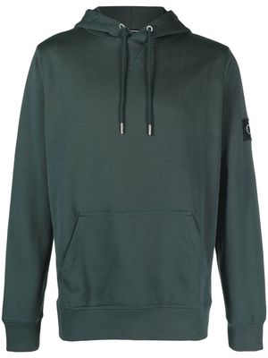 Calvin Klein Jeans logo-patch drawstring hoodie - Green
