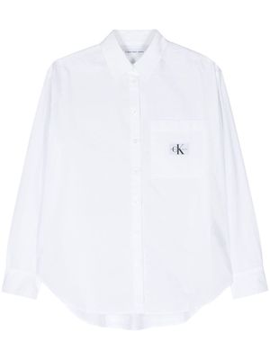 Calvin Klein Jeans logo-patch poplin shirt - White