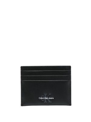 Calvin Klein Jeans logo-plaque leather cardholder - Black