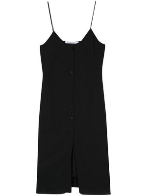 Calvin Klein Jeans logo-print buttoned midi dress - Black