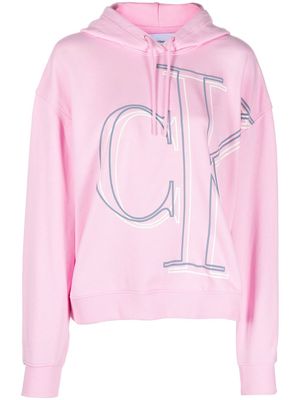 Calvin Klein Jeans logo-print cotton hoodie - Pink