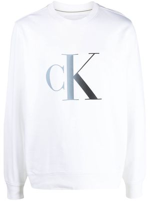Calvin Klein Jeans logo-print crew neck jumper - White